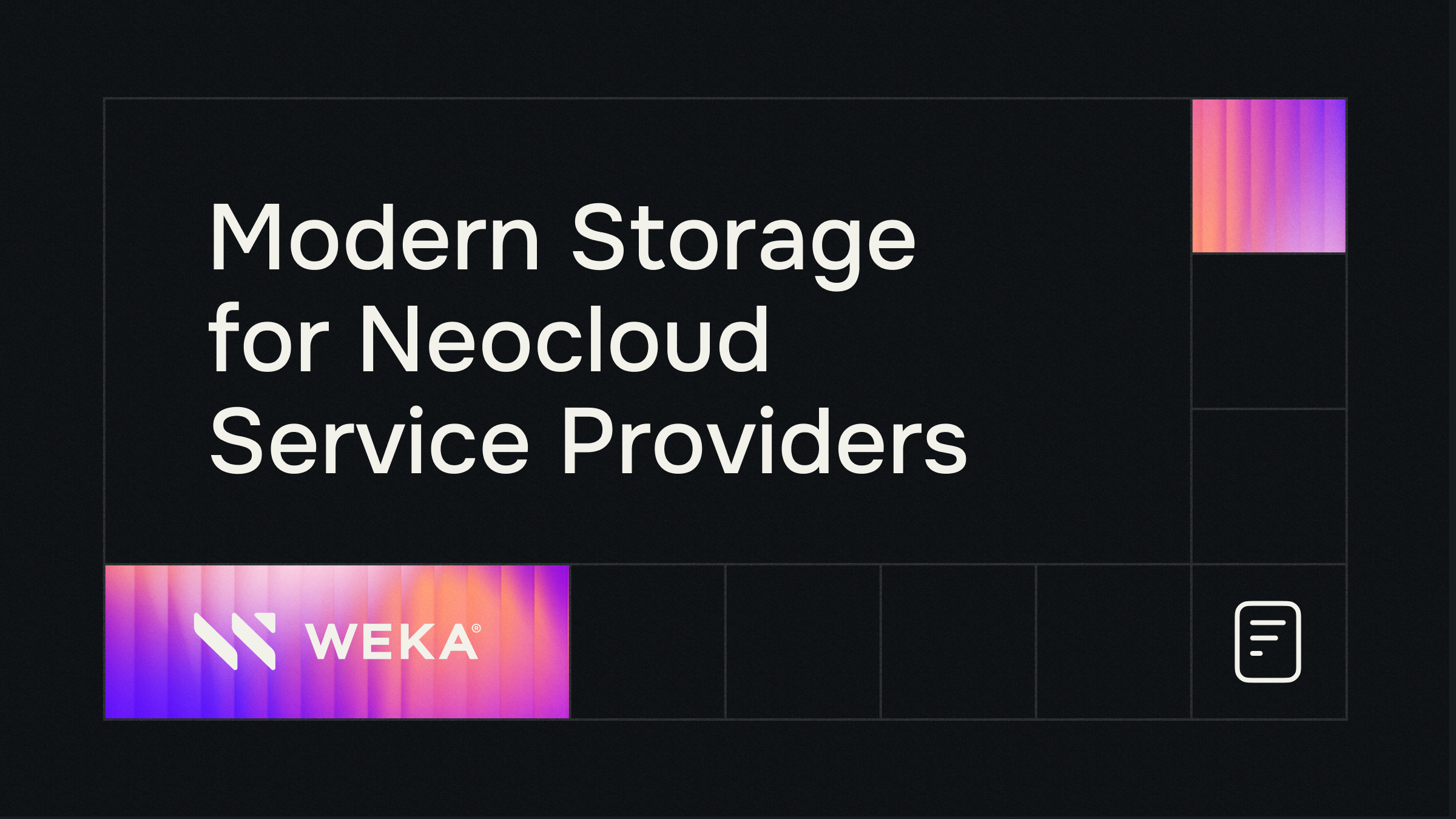 Modern Storage for Neocloud Service Providers