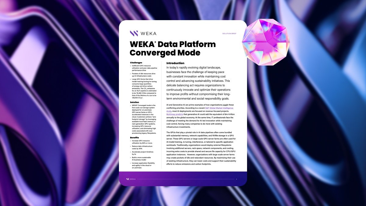 WEKA® Data Platform Converged Mode