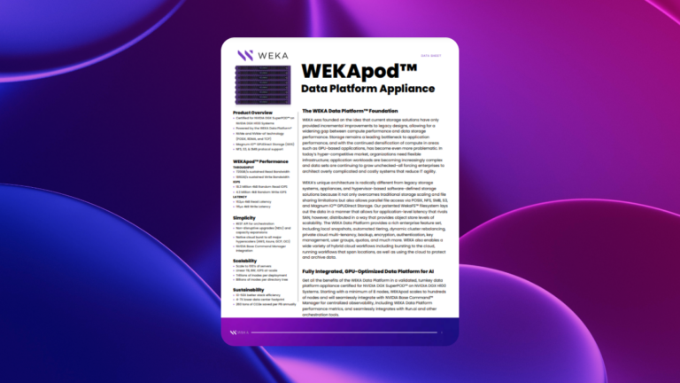 The WEKApod Data Platform Appliance
